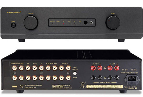 Exposure 3510 integrated amplifier showing front and rear connections
