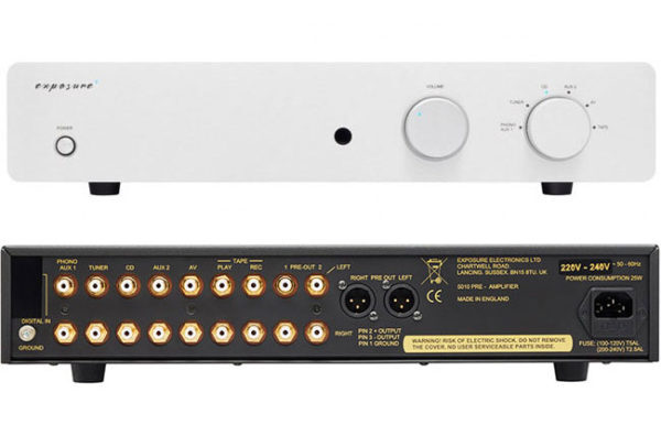 Exposure 5010 reference preamplifier showing front and rear connections